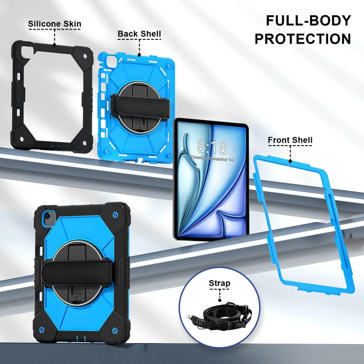 For iPad Air 13 2025 / 2024 Contrast Color Robot Silicone Hybrid PC Tablet Case(Black Blue) - iPad Air 13 2025 / 2024 Cases by buy2fix | Online Shopping UK | buy2fix