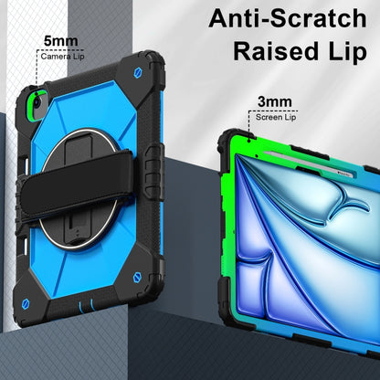 For iPad Air 13 2025 / 2024 Contrast Color Robot Silicone Hybrid PC Tablet Case(Black Blue) - iPad Air 13 2025 / 2024 Cases by buy2fix | Online Shopping UK | buy2fix