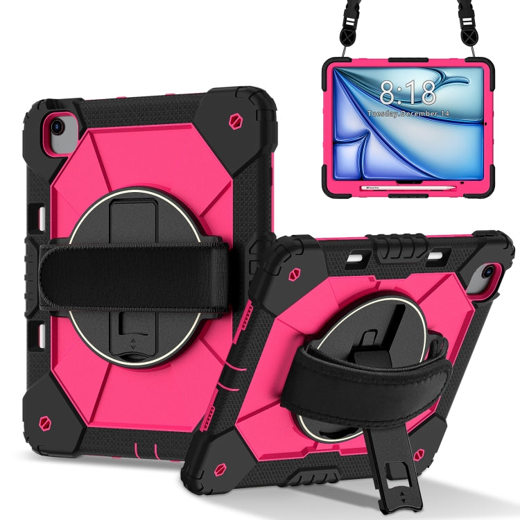 For iPad Air 13 2025 / 2024 Contrast Color Robot Silicone Hybrid PC Tablet Case(Black Rose Red) - iPad Air 13 2025 / 2024 Cases by buy2fix | Online Shopping UK | buy2fix