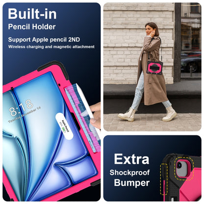 For iPad Air 13 2025 / 2024 Contrast Color Robot Silicone Hybrid PC Tablet Case(Black Rose Red) - iPad Air 13 2025 / 2024 Cases by buy2fix | Online Shopping UK | buy2fix