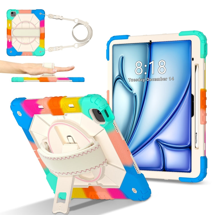 For iPad Air 13 2025 / 2024 Contrast Color Robot Silicone Hybrid PC Tablet Case(Colorful Blue) - iPad Air 13 2025 / 2024 Cases by buy2fix | Online Shopping UK | buy2fix