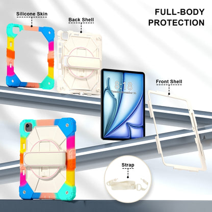 For iPad Air 13 2025 / 2024 Contrast Color Robot Silicone Hybrid PC Tablet Case(Colorful Blue) - iPad Air 13 2025 / 2024 Cases by buy2fix | Online Shopping UK | buy2fix