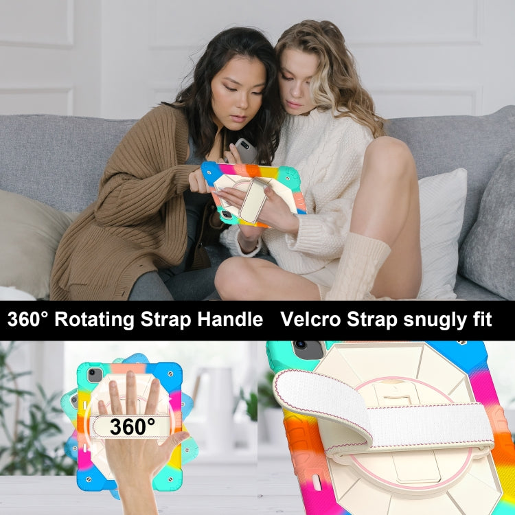 For iPad Air 13 2025 / 2024 Contrast Color Robot Silicone Hybrid PC Tablet Case(Colorful Blue) - iPad Air 13 2025 / 2024 Cases by buy2fix | Online Shopping UK | buy2fix