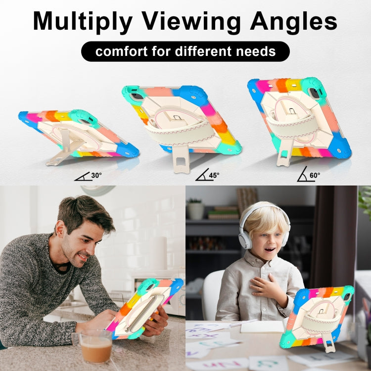 For iPad Air 13 2025 / 2024 Contrast Color Robot Silicone Hybrid PC Tablet Case(Colorful Blue) - iPad Air 13 2025 / 2024 Cases by buy2fix | Online Shopping UK | buy2fix