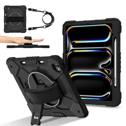 For iPad Pro 13 2024 Contrast Color Robot Silicone Hybrid PC Tablet Case(Black) - iPad Pro 13 2024 Cases by buy2fix | Online Shopping UK | buy2fix
