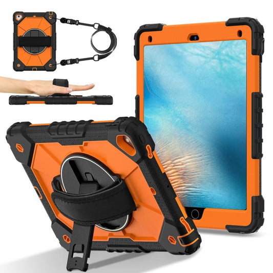For iPad Pro 9.7 / 9.7 2018 / 2017 Contrast Color Robot Silicone Hybrid PC Tablet Case(Black Orange) - iPad 9.7 (2018) & (2017) Cases by buy2fix | Online Shopping UK | buy2fix
