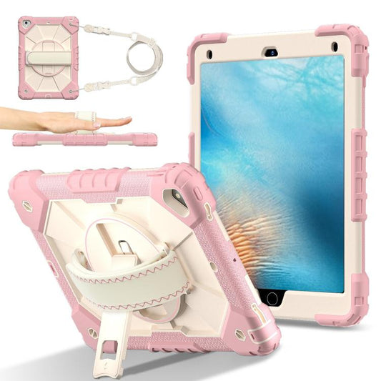 For iPad Pro 9.7 / 9.7 2018 / 2017 Contrast Color Robot Silicone Hybrid PC Tablet Case(Rose Gold Beige) - iPad 9.7 (2018) & (2017) Cases by buy2fix | Online Shopping UK | buy2fix