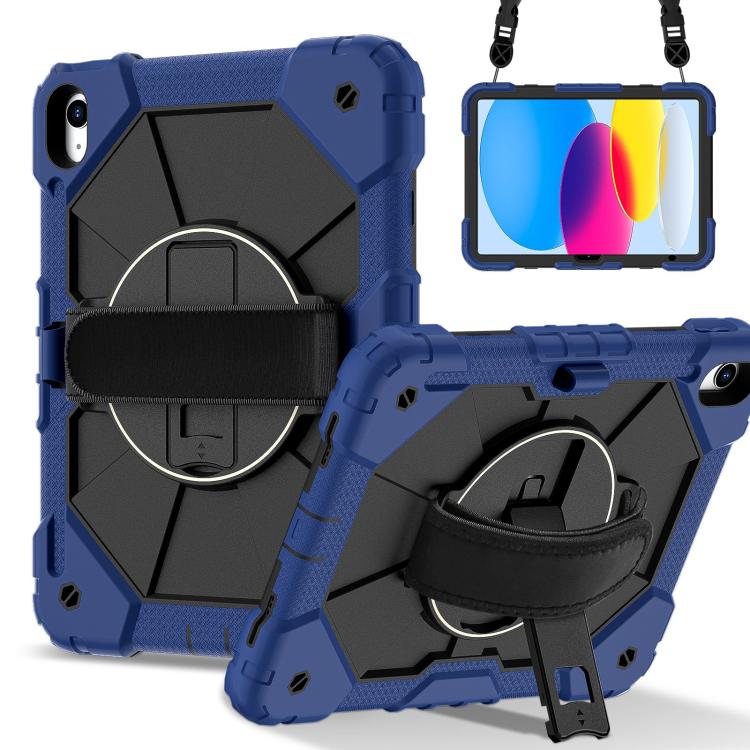 For iPad 2025 / 2022 Contrast Color Robot Silicone Hybrid PC Tablet Case(Navy Black) - iPad 2025 / 2022 Cases by buy2fix | Online Shopping UK | buy2fix