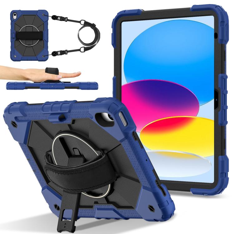 For iPad 2025 / 2022 Contrast Color Robot Silicone Hybrid PC Tablet Case(Navy Black) - iPad 2025 / 2022 Cases by buy2fix | Online Shopping UK | buy2fix