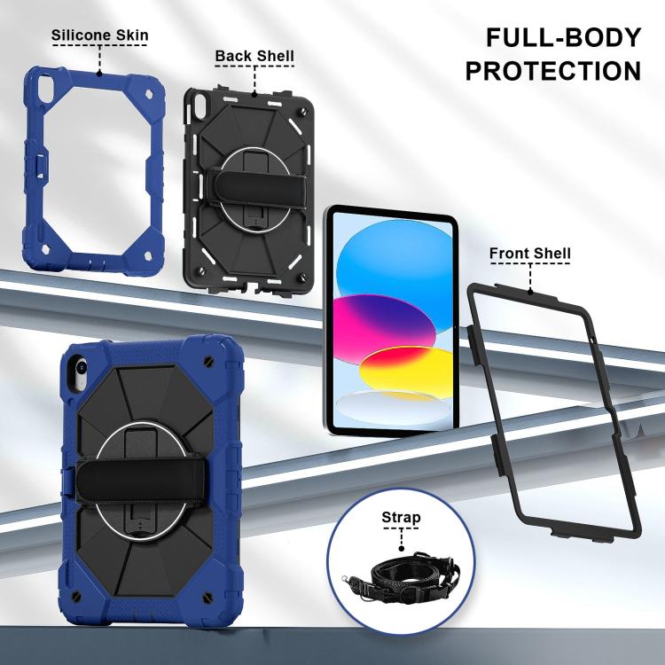 For iPad 2025 / 2022 Contrast Color Robot Silicone Hybrid PC Tablet Case(Navy Black) - iPad 2025 / 2022 Cases by buy2fix | Online Shopping UK | buy2fix