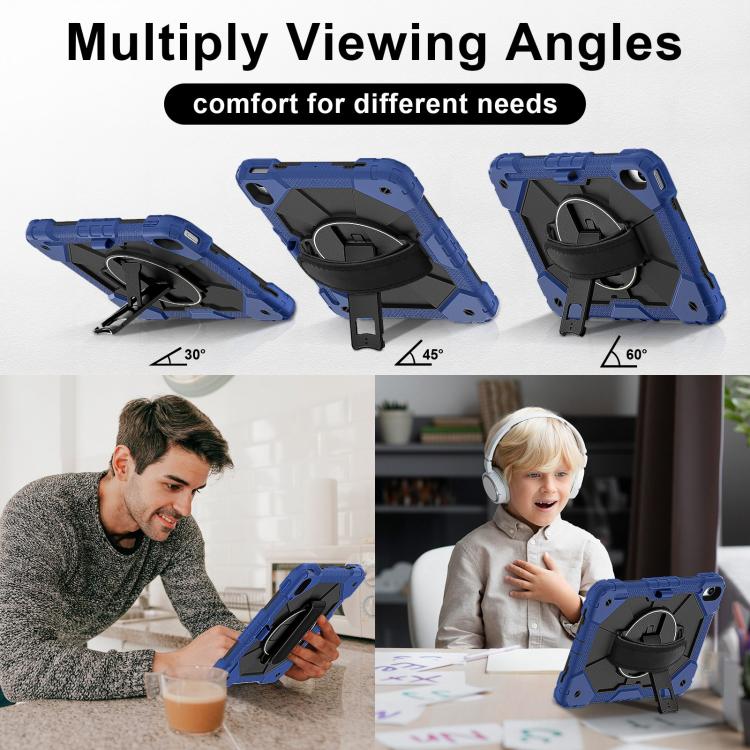 For iPad 2025 / 2022 Contrast Color Robot Silicone Hybrid PC Tablet Case(Navy Black) - iPad 2025 / 2022 Cases by buy2fix | Online Shopping UK | buy2fix