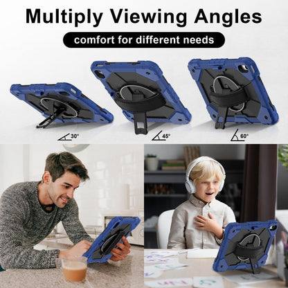 For iPad 2025 / 2022 Contrast Color Robot Silicone Hybrid PC Tablet Case(Navy Black) - iPad 2025 / 2022 Cases by buy2fix | Online Shopping UK | buy2fix