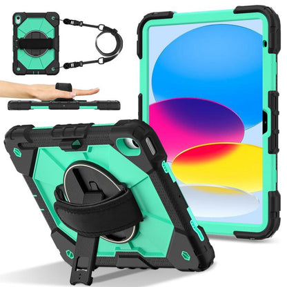 For iPad 2025 / 2022 Contrast Color Robot Silicone Hybrid PC Tablet Case(Black Mint Green) - iPad 2025 / 2022 Cases by buy2fix | Online Shopping UK | buy2fix