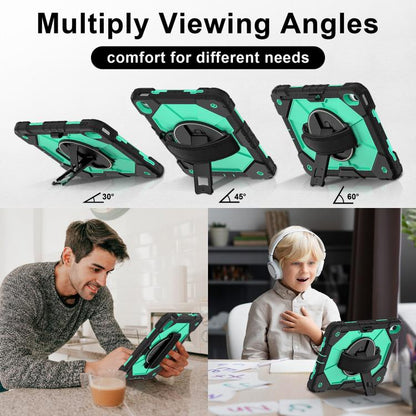 For iPad 2025 / 2022 Contrast Color Robot Silicone Hybrid PC Tablet Case(Black Mint Green) - iPad 2025 / 2022 Cases by buy2fix | Online Shopping UK | buy2fix