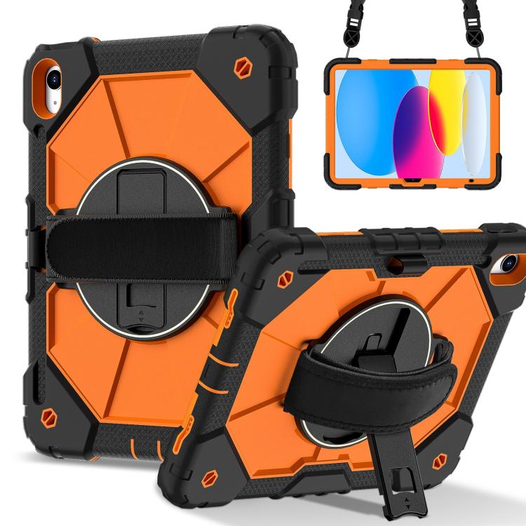 For iPad 2025 / 2022 Contrast Color Robot Silicone Hybrid PC Tablet Case(Black Orange) - iPad 2025 / 2022 Cases by buy2fix | Online Shopping UK | buy2fix