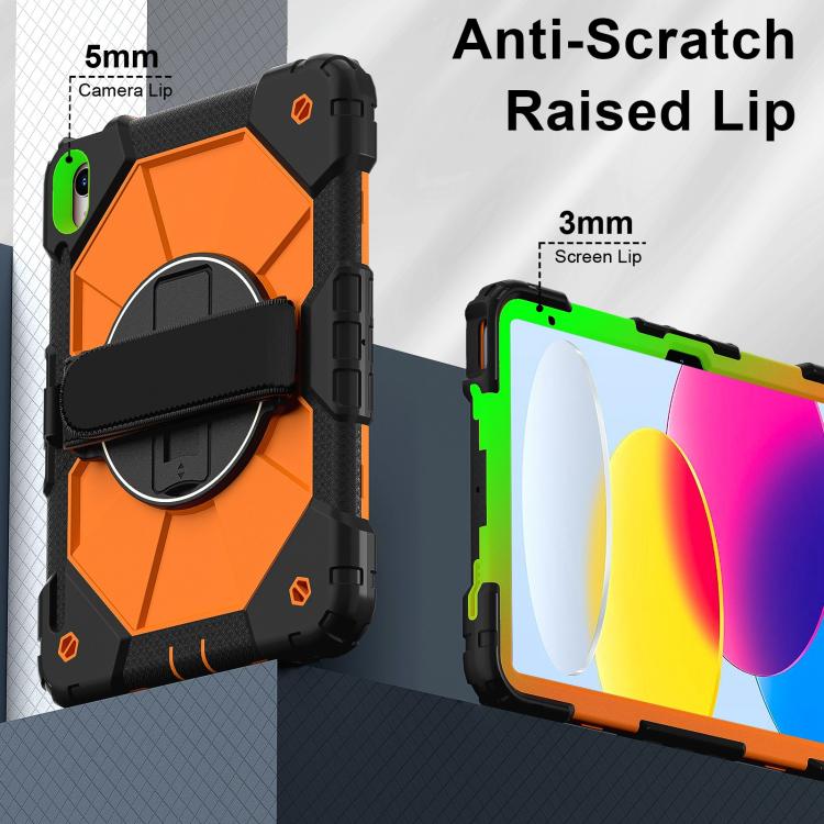 For iPad 2025 / 2022 Contrast Color Robot Silicone Hybrid PC Tablet Case(Black Orange) - iPad 2025 / 2022 Cases by buy2fix | Online Shopping UK | buy2fix