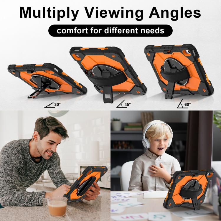 For iPad 2025 / 2022 Contrast Color Robot Silicone Hybrid PC Tablet Case(Black Orange) - iPad 2025 / 2022 Cases by buy2fix | Online Shopping UK | buy2fix