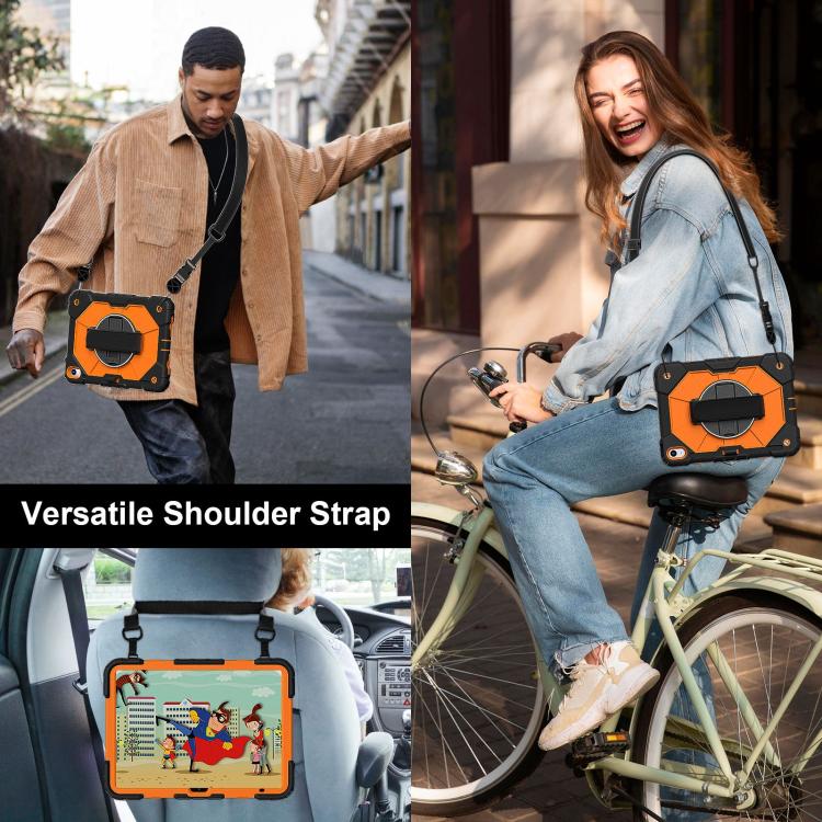 For iPad 2025 / 2022 Contrast Color Robot Silicone Hybrid PC Tablet Case(Black Orange) - iPad 2025 / 2022 Cases by buy2fix | Online Shopping UK | buy2fix