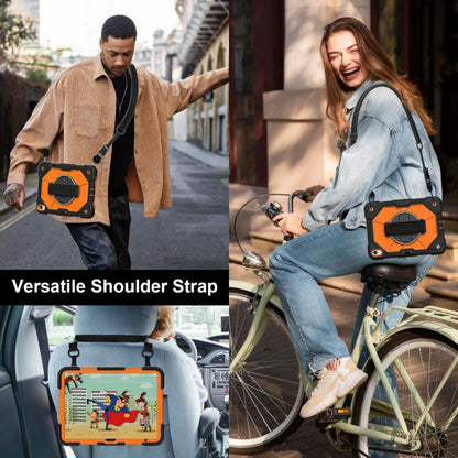 For iPad 2025 / 2022 Contrast Color Robot Silicone Hybrid PC Tablet Case(Black Orange) - iPad 2025 / 2022 Cases by buy2fix | Online Shopping UK | buy2fix