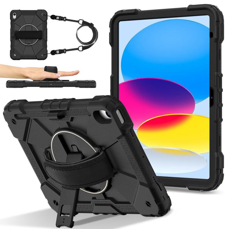 For iPad 2025 / 2022 Contrast Color Robot Silicone Hybrid PC Tablet Case(Black) - iPad 2025 / 2022 Cases by buy2fix | Online Shopping UK | buy2fix