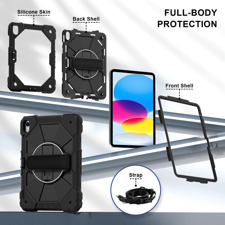 For iPad 2025 / 2022 Contrast Color Robot Silicone Hybrid PC Tablet Case(Black) - iPad 2025 / 2022 Cases by buy2fix | Online Shopping UK | buy2fix