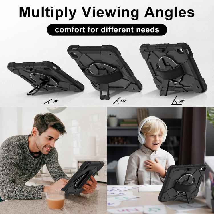 For iPad 2025 / 2022 Contrast Color Robot Silicone Hybrid PC Tablet Case(Black) - iPad 2025 / 2022 Cases by buy2fix | Online Shopping UK | buy2fix