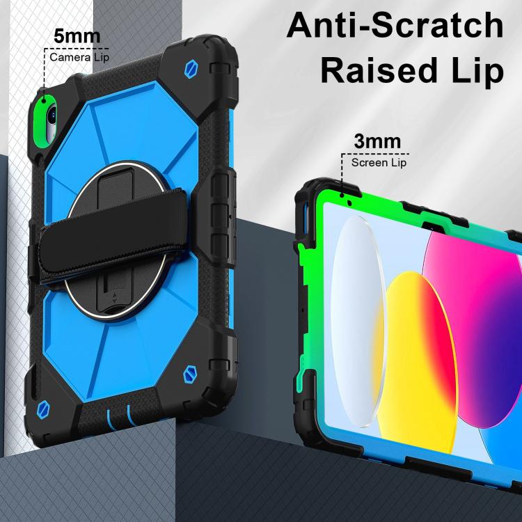 For iPad 2025 / 2022 Contrast Color Robot Silicone Hybrid PC Tablet Case(Black Blue) - iPad 2025 / 2022 Cases by buy2fix | Online Shopping UK | buy2fix