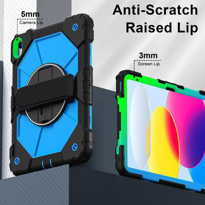 For iPad 2025 / 2022 Contrast Color Robot Silicone Hybrid PC Tablet Case(Black Blue) - iPad 2025 / 2022 Cases by buy2fix | Online Shopping UK | buy2fix