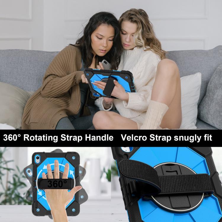 For iPad 2025 / 2022 Contrast Color Robot Silicone Hybrid PC Tablet Case(Black Blue) - iPad 2025 / 2022 Cases by buy2fix | Online Shopping UK | buy2fix