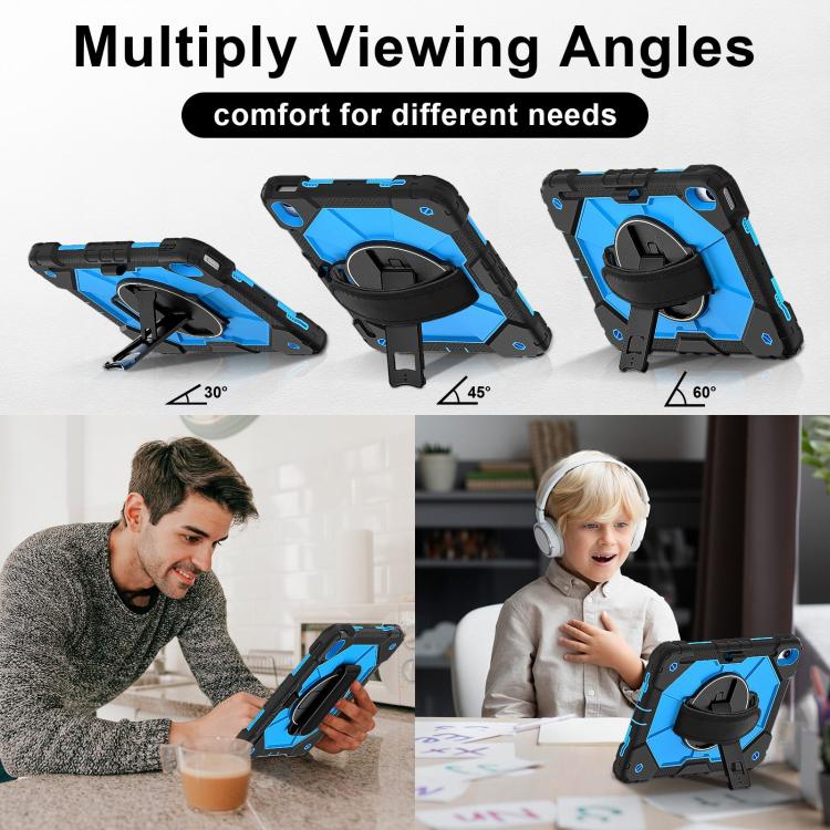 For iPad 2025 / 2022 Contrast Color Robot Silicone Hybrid PC Tablet Case(Black Blue) - iPad 2025 / 2022 Cases by buy2fix | Online Shopping UK | buy2fix