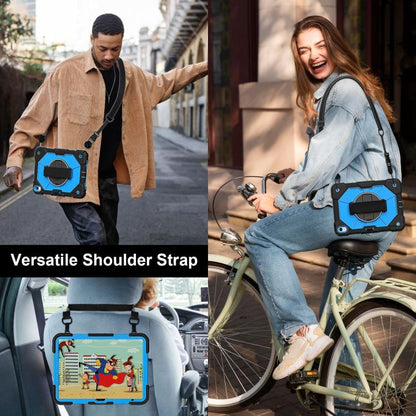 For iPad 2025 / 2022 Contrast Color Robot Silicone Hybrid PC Tablet Case(Black Blue) - iPad 2025 / 2022 Cases by buy2fix | Online Shopping UK | buy2fix