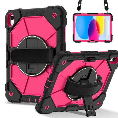 For iPad 2025 / 2022 Contrast Color Robot Silicone Hybrid PC Tablet Case(Black Rose Red) - iPad 2025 / 2022 Cases by buy2fix | Online Shopping UK | buy2fix