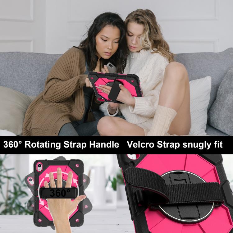 For iPad 2025 / 2022 Contrast Color Robot Silicone Hybrid PC Tablet Case(Black Rose Red) - iPad 2025 / 2022 Cases by buy2fix | Online Shopping UK | buy2fix