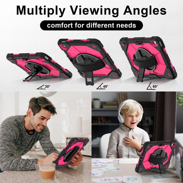 For iPad 2025 / 2022 Contrast Color Robot Silicone Hybrid PC Tablet Case(Black Rose Red) - iPad 2025 / 2022 Cases by buy2fix | Online Shopping UK | buy2fix