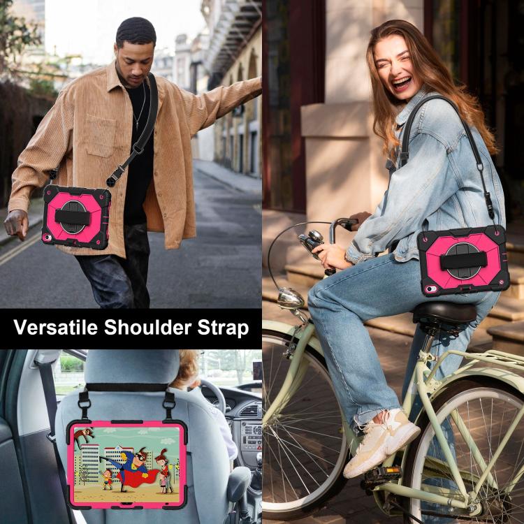 For iPad 2025 / 2022 Contrast Color Robot Silicone Hybrid PC Tablet Case(Black Rose Red) - iPad 2025 / 2022 Cases by buy2fix | Online Shopping UK | buy2fix