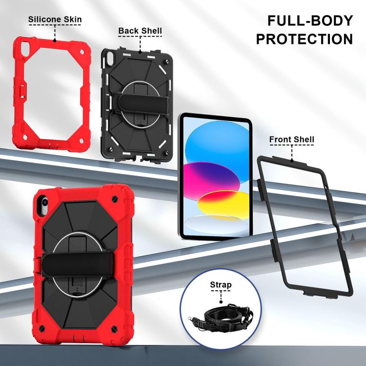 For iPad 2025 / 2022 Contrast Color Robot Silicone Hybrid PC Tablet Case(Red Black) - iPad 2025 / 2022 Cases by buy2fix | Online Shopping UK | buy2fix