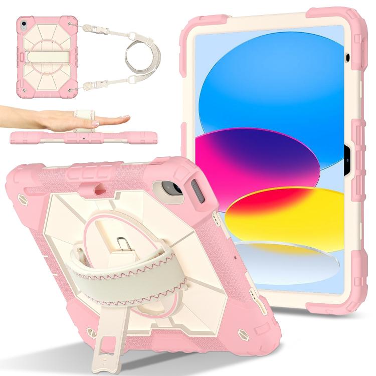 For iPad 2025 / 2022 Contrast Color Robot Silicone Hybrid PC Tablet Case(Rose Gold Beige) - iPad 2025 / 2022 Cases by buy2fix | Online Shopping UK | buy2fix