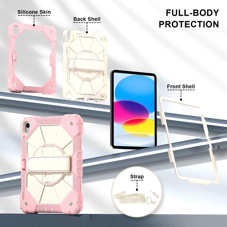 For iPad 2025 / 2022 Contrast Color Robot Silicone Hybrid PC Tablet Case(Rose Gold Beige) - iPad 2025 / 2022 Cases by buy2fix | Online Shopping UK | buy2fix