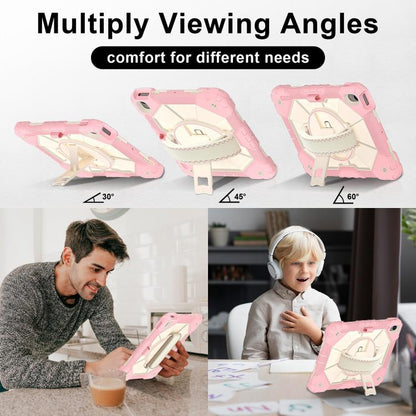 For iPad 2025 / 2022 Contrast Color Robot Silicone Hybrid PC Tablet Case(Rose Gold Beige) - iPad 2025 / 2022 Cases by buy2fix | Online Shopping UK | buy2fix