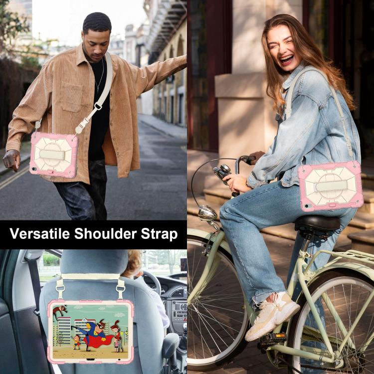 For iPad 2025 / 2022 Contrast Color Robot Silicone Hybrid PC Tablet Case(Rose Gold Beige) - iPad 2025 / 2022 Cases by buy2fix | Online Shopping UK | buy2fix