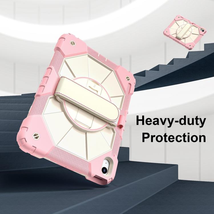 For iPad 2025 / 2022 Contrast Color Robot Silicone Hybrid PC Tablet Case(Rose Gold Beige) - iPad 2025 / 2022 Cases by buy2fix | Online Shopping UK | buy2fix