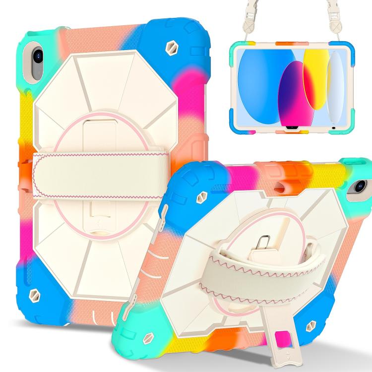 For iPad 2025 / 2022 Contrast Color Robot Silicone Hybrid PC Tablet Case(Colorful Blue) - iPad 2025 / 2022 Cases by buy2fix | Online Shopping UK | buy2fix