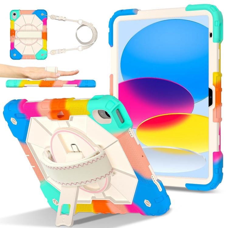 For iPad 2025 / 2022 Contrast Color Robot Silicone Hybrid PC Tablet Case(Colorful Blue) - iPad 2025 / 2022 Cases by buy2fix | Online Shopping UK | buy2fix