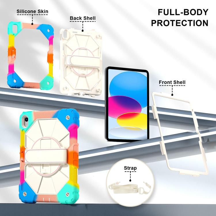 For iPad 2025 / 2022 Contrast Color Robot Silicone Hybrid PC Tablet Case(Colorful Blue) - iPad 2025 / 2022 Cases by buy2fix | Online Shopping UK | buy2fix