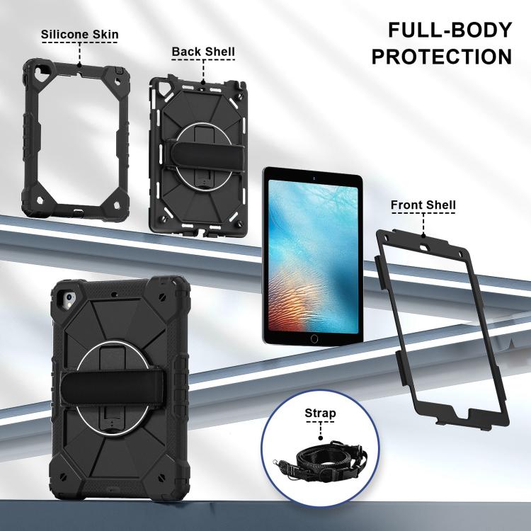For iPad 10.2 2021 / 2020 / 2019 Contrast Color Robot Silicone Hybrid PC Tablet Case(Black) - iPad 10.2 Cases by buy2fix | Online Shopping UK | buy2fix