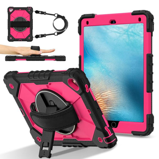 For iPad 10.2 2021 / 2020 / 2019 Contrast Color Robot Silicone Hybrid PC Tablet Case(Black Rose Red) - iPad 10.2 Cases by buy2fix | Online Shopping UK | buy2fix