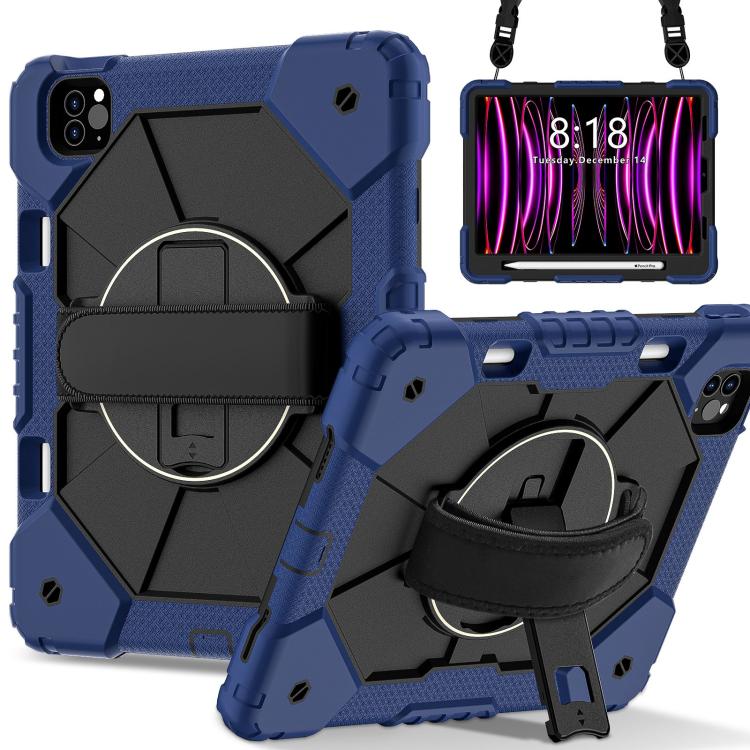 For iPad Air 5 / 4 / Pro 11 Contrast Color Robot Silicone Hybrid PC Tablet Case(Navy Black) - iPad Pro 11 (2022/2021) Cases by buy2fix | Online Shopping UK | buy2fix