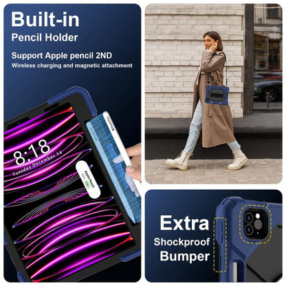 For iPad Air 5 / 4 / Pro 11 Contrast Color Robot Silicone Hybrid PC Tablet Case(Navy Black) - iPad Pro 11 (2022/2021) Cases by buy2fix | Online Shopping UK | buy2fix