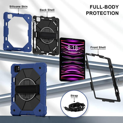 For iPad Air 5 / 4 / Pro 11 Contrast Color Robot Silicone Hybrid PC Tablet Case(Navy Black) - iPad Pro 11 (2022/2021) Cases by buy2fix | Online Shopping UK | buy2fix