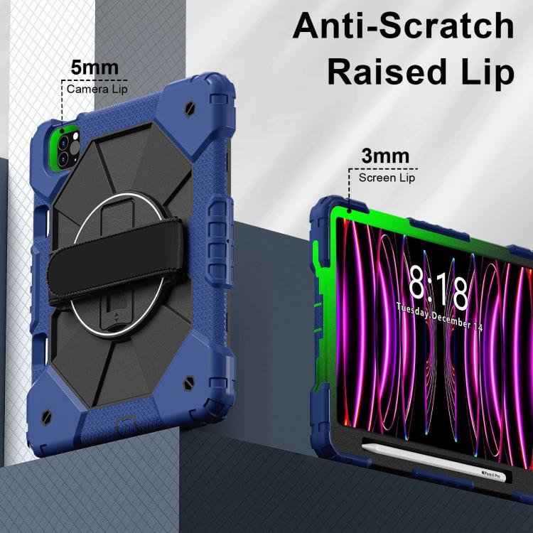 For iPad Air 5 / 4 / Pro 11 Contrast Color Robot Silicone Hybrid PC Tablet Case(Navy Black) - iPad Pro 11 (2022/2021) Cases by buy2fix | Online Shopping UK | buy2fix
